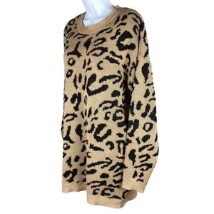 Ecowish Leopard Print Knit Sweater